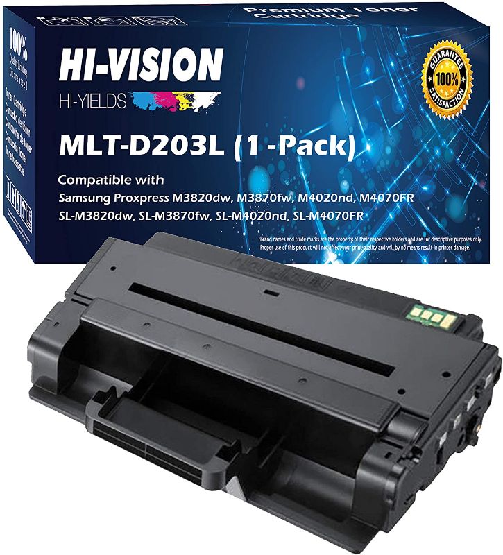 Photo 1 of HI-Vision Compatible MLT-D203L / XAA High Yield Laser Toner Cartridge for Samsung ProXpress M3320ND, M3370FD, SL-M3820DW, M3870FW, M4020ND, M4070FR Printer (203L, Black 1 Pack)
