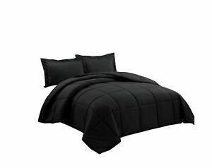 Photo 1 of Chezmoi Collection 2-Piece Down Alternative Comforter Set (Twin, Black) Twin
