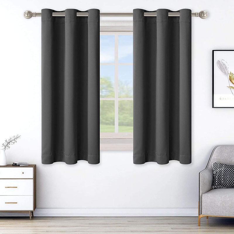 Photo 1 of LORDTEX Blackout Curtains for Bedroom -Thermal Insulated Curtains with Grommet Top Room Darkening Noise Reducing Window Drapes for Living Room, 2 Panels, Dark Grey, 42 x 63 inch
