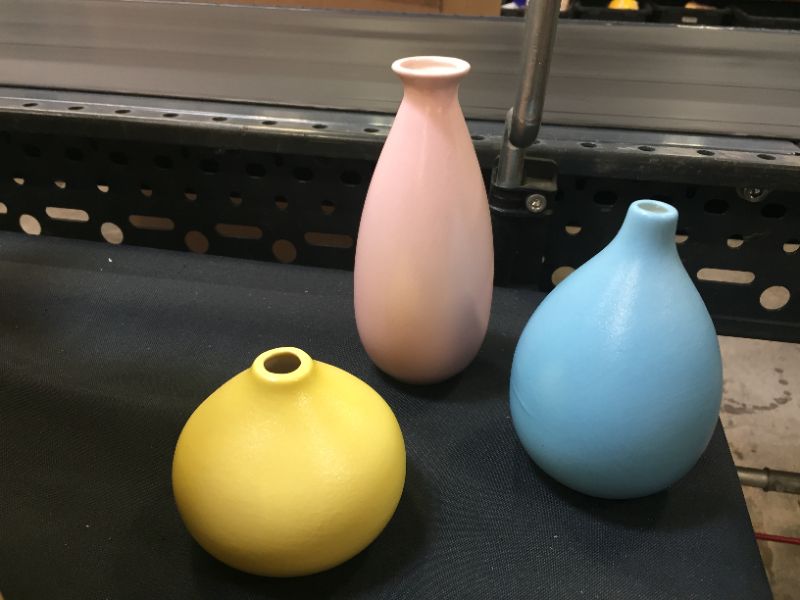 Photo 1 of 3 DIFFERENT COLOR VASES 