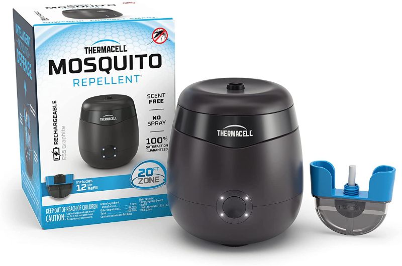 Photo 1 of Thermacell E-Series Rechargeable Mosquito Repeller with 20' Mosquito Protection Zone; 5.5-Hr+ Battery Life; Includes 12-Hr Refill; No Flame or Scent; DEET-Free Bug Spray Alternative
