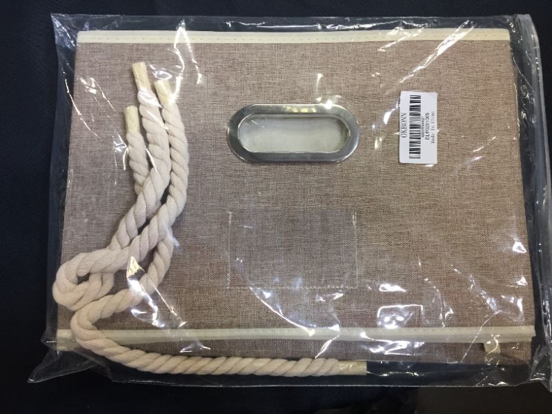 Photo 1 of OKBONN Storage Bins with Lids,[1 Pack Large] Collapsible Storage Cubes Decorative Linen Fabric Storage Box Organizer Containers Baskets with Cover for Clothes,Toys,Books,Closet,Shelves,Kids Room,Office
