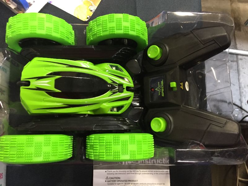 Photo 1 of Cheerwing RC Car for Kids 360 Rotating 4WD Double Sided Stunt Car 2.4Ghz High Speed Rock Crawler blue 1165A
