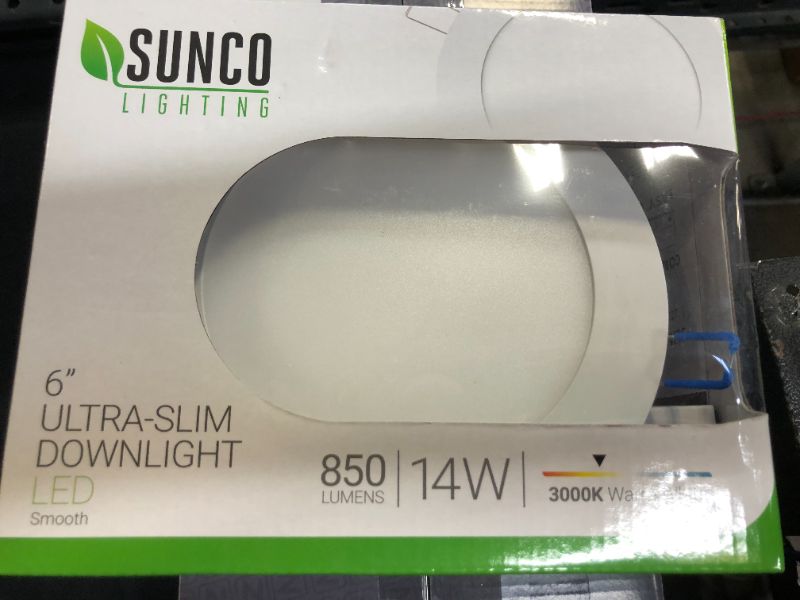 Photo 1 of Sunco Lighting 850 Lumens 14W Ultra Slim Downlight 6 Inch Soft White LED
