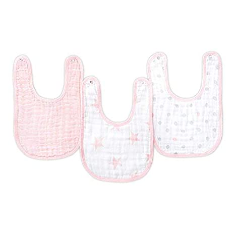 Photo 1 of aden + anais Essentials Snap Baby Bib, 100% Cotton Muslin, 3 Layer Burp Cloth, Super Soft & Absorbent for Infants, Newborns and Toddlers, Adjustable with Snaps, 3 Pack, Doll
