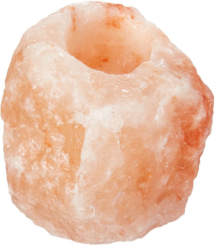 Photo 1 of 100% Himalayan Salt Natural Crystal Rock Tea Light Candle Holder
