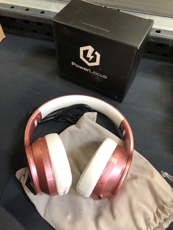 Photo 2 of Bluetooth Headphones, PowerLocus Wireless Headphones Over Ear, Superior Bass Hi-Fi Stereo Sound, 20Hrs Battery Life, Soft Earmuffs, Foldable Headphones with Mic, Voice Assistant for Phones,Tablets,PC
