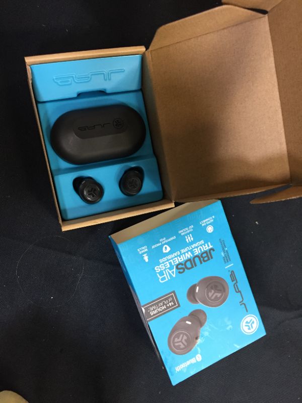 Photo 2 of  JLAB Audio Jbuds Air True Wireless Signature Bluetooth Earbuds, Charging Case, Black, IP55 Sweat Resistance, Bluetooth 5.0 Connection
