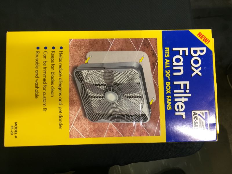 Photo 3 of A/C SAFE Filter for 20" Box Fans, White 2 pack 
