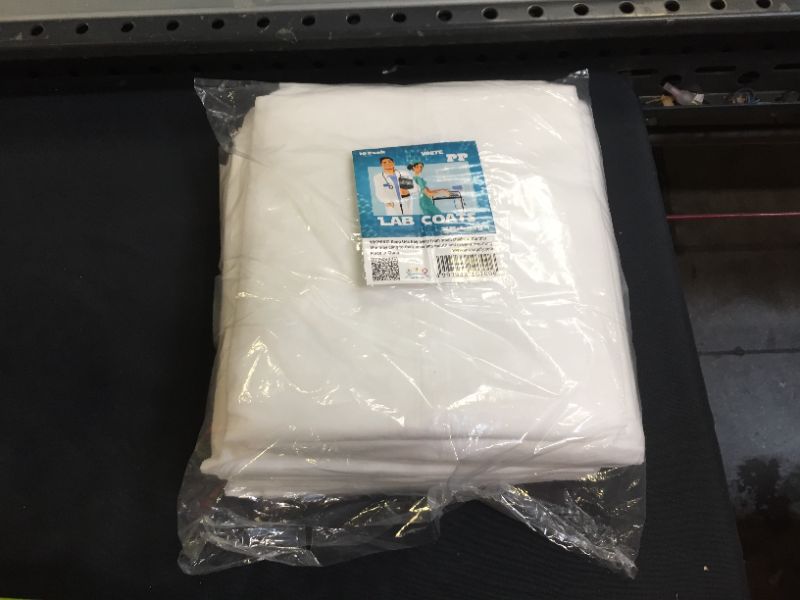 Photo 2 of AMZ Pack of 10 White Lab Coats Unisex XXL Size 35 GSM Disposable Polypropylene Lab Coats Disposable Lab Coats for Men and Women Hook and Loop Fastener Collar Elastic Wrists No Pockets, Wholesale Price
