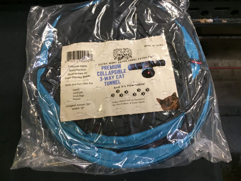 Photo 1 of Feline Ruff Premium 3 Way Cat Tunnel. Extra Large 12 Inch Diameter and Extra Long. A Big Collapsible Play Toy. Wide Pet Tunnel Tube for Other Pets Too!
