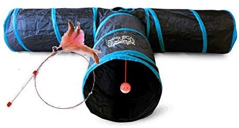 Photo 1 of Feline Ruff Premium 3 Way Cat Tunnel. Extra Large 12 Inch Diameter and Extra Long. A Big Collapsible Play Toy. Wide Pet Tunnel Tube for Other Pets Too!
