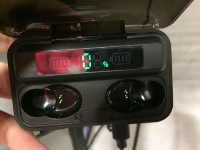 Photo 1 of TWS Electric Display, Wireless Bluetooth 5.1 Earbuds Headphones IPX7 F9 Touch Waterproof Headphones with Power Bank (Black)
