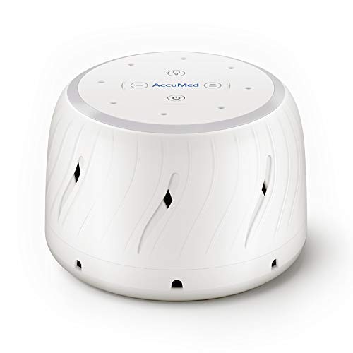 Photo 1 of AccuMed White Noise Machine for Sleeping, Baby, with Natural Fan, Night Light, Variable Volume - High Fidelity Sound Machine for Office Privacy, Sleep, Relaxation, Travel Portable (AC-WN106) White
