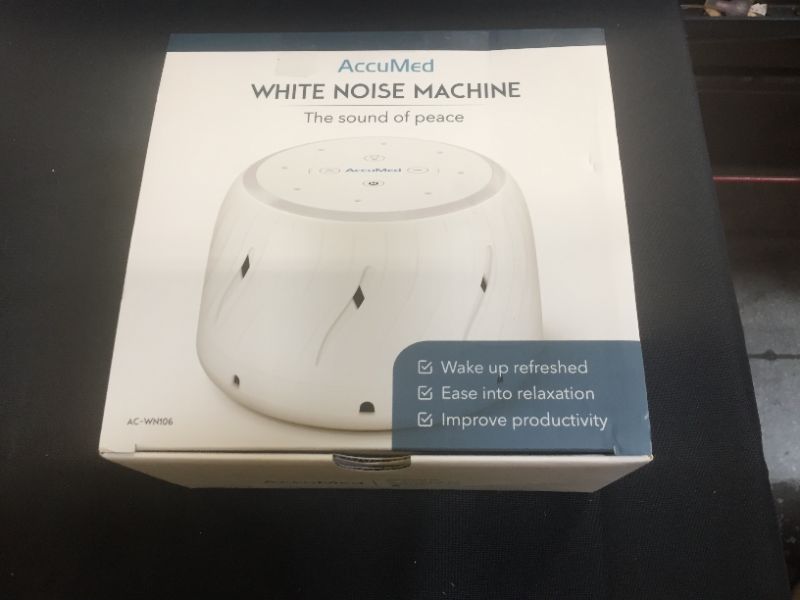 Photo 3 of AccuMed White Noise Machine for Sleeping, Baby, with Natural Fan, Night Light, Variable Volume - High Fidelity Sound Machine for Office Privacy, Sleep, Relaxation, Travel Portable (AC-WN106) White
