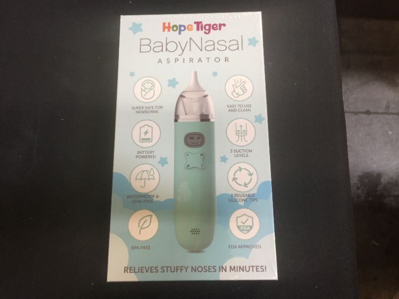 Photo 2 of HopeTiger Baby Nasal Aspirator - Battery Powered Nose Cleaner with 2 Reusable Nose Tips & 3 Suction Levels for Newborn Infant Toddlers Kids - Snot Mucus Booger Sucker for First Aid Kits & Nurseries
