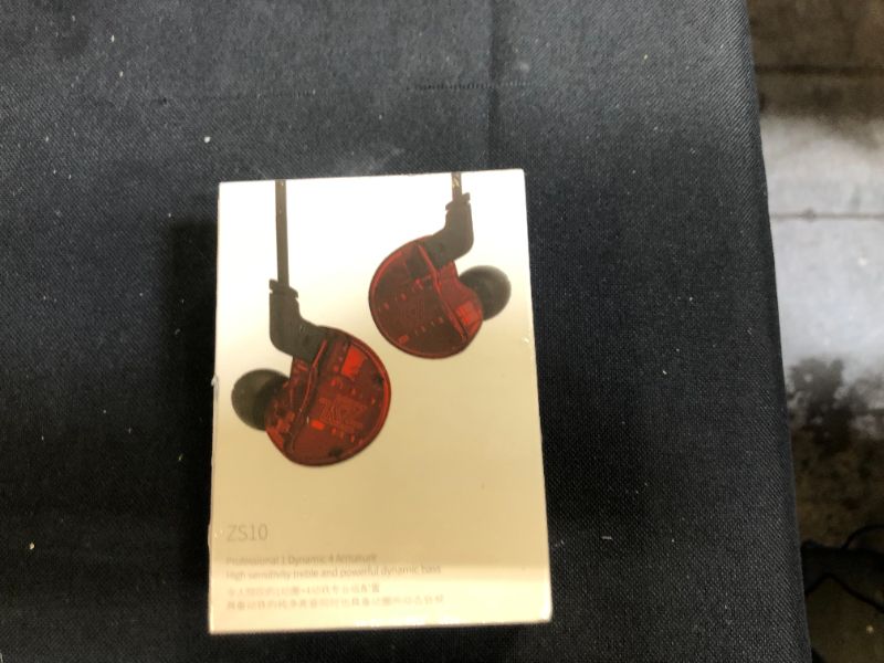 Photo 2 of Linsoul KZ ZS10 5 Drivers in Ear Monitors High Resolution Earphones/Earbuds with Detachable Cable (Without Mic, Red)
