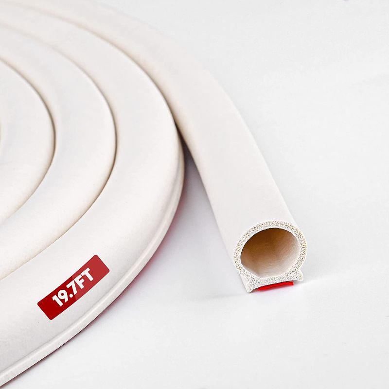 Photo 1 of 19.7 Feet Door Bottom Seal Strip High Density Weather Stripping Window Dust and Noise Insulation Stripping Self-Adhesive Backing Seals Strip for Large Gap? Safety Rubber Material Easy Cut to Size

