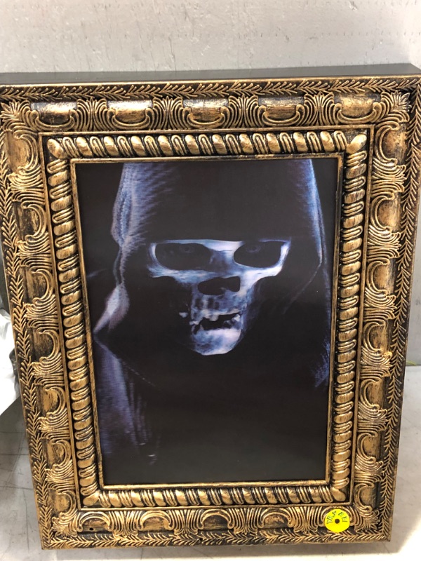 Photo 2 of 3D Motion Activated Haunted Photo Frame with Light and Creepy Sound-Luminous Portrait Halloween Prop Decoration
