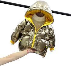 Photo 1 of GETUBACK Boys Down Jacket Girls Toddler Kids Coat with Hoodies Winter Chilrens Outwear Kids Reflecting Coat 5T
