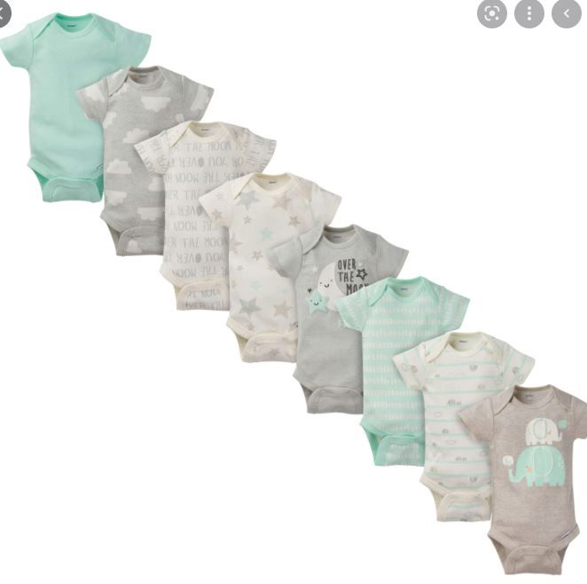 Photo 1 of Gerber Baby Boy or Girl Gender Neutral Short Sleeve Onesies Bodysuits, 8-Pack, Infant Unisex, Size: 3-6M 