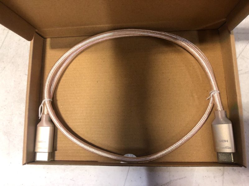 Photo 1 of Amazon Basics 10.2 Gbps High-Speed 4K HDMI Cable with Braided Cord, 3-Foot, Gold