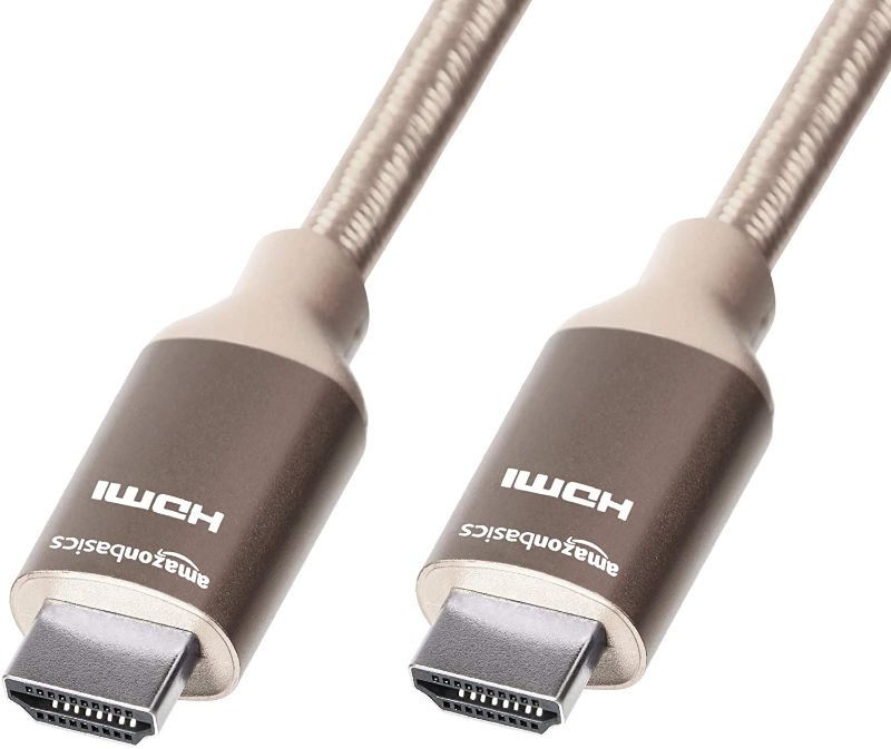 Photo 1 of Amazon Basics 10.2 Gbps High-Speed 4K HDMI Cable with Braided Cord, 3-Foot, Gold