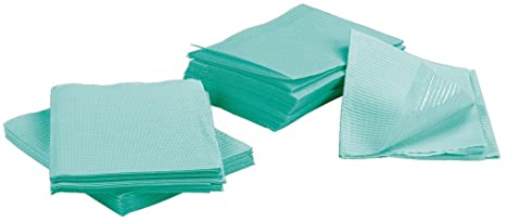 Photo 1 of 3 Ply 13 x 18 Green Tattoo Piercing Disposable Waterproof Patient Dental Bibs, 125 Pack
