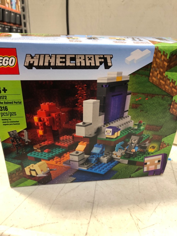 Photo 2 of LEGO Minecraft The Ruined Portal 21172 Building Kit; Fun Minecraft Toy for Kids with Steve and a Wither Skeleton; New 2021 (316 Pieces)