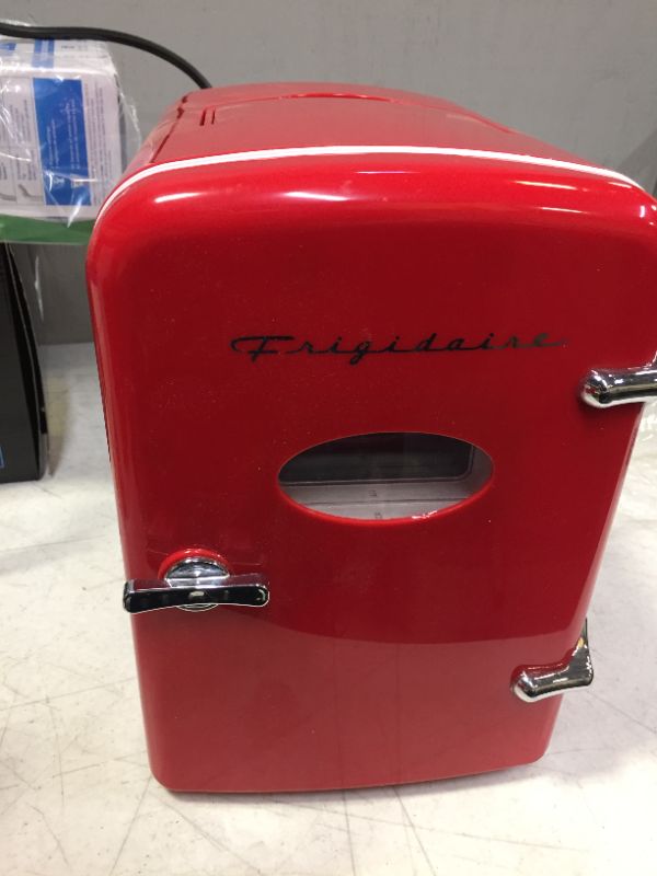Photo 5 of RED 6-Can Retro Mini Beverage Refrigerator, Red