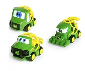 Photo 1 of Bright Starts Go Grippers John Deere Tough Ol' Trio Push Vehicle Set