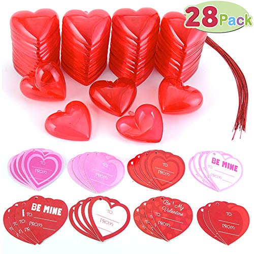 Photo 1 of 28 Pack Kids Valentines Gift Cards with Valentines Hearts for Filling Specific Treats, Valentine’s Day Party Favor, Classroom Exchange Party Favor