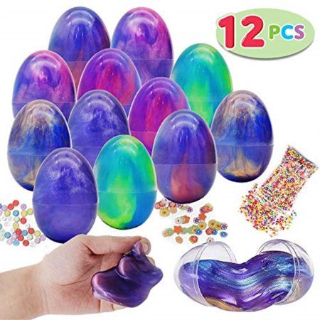 Photo 1 of Joyin 12 Pcs Prefilled Easter Galaxy Slime Putty Eggs with Accessories for All Ages Kids Easter Theme Party Favor, Easter Eggs Hunt Game