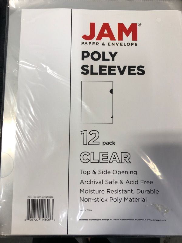 Photo 3 of JAM Paper Plastic Sleeves - 9" x 11 1/2" - Clear - 12/pack