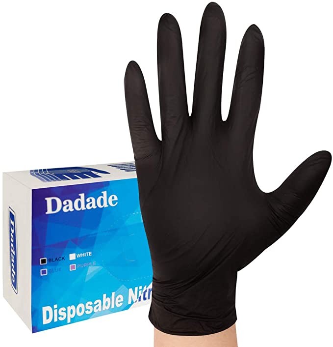 Photo 1 of 100 Pcs Disposable Black Nitrile Gloves 4 Mil Latex Free Powder Free Medical,Surgical,Home Cleaning Food Industrial Gloves