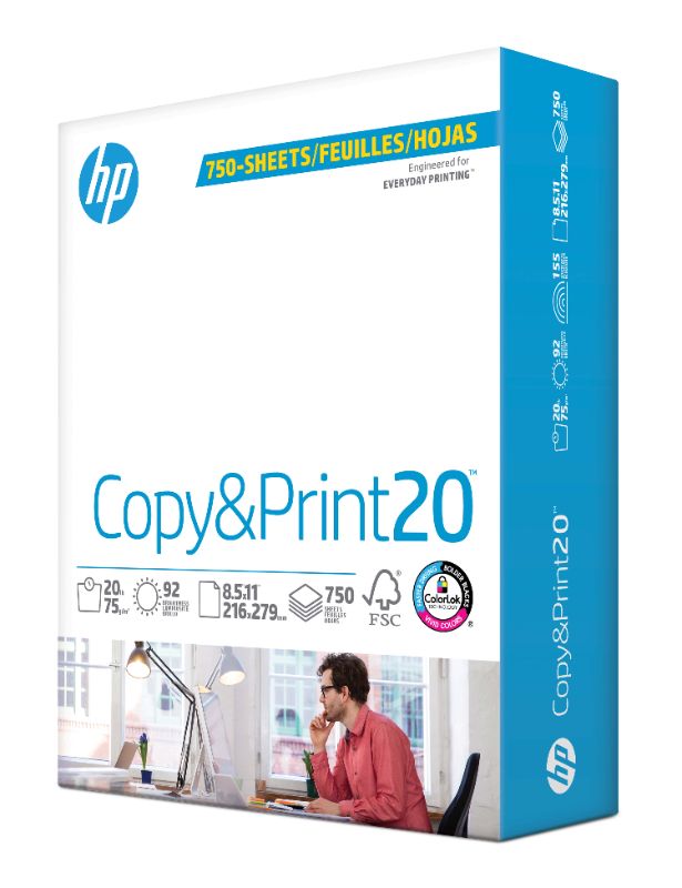 Photo 1 of HP Printer Paper Copy & Print 20lb 8.5x11 1 Ream 500 Sheets