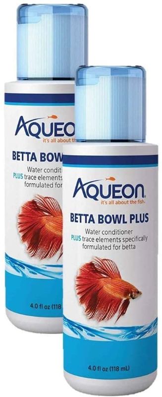 Photo 1 of Aqueon 2 Pack of Betta Bowl Plus Water Conditioner & Dechlorinator, 4 Fluid Ounces Each
