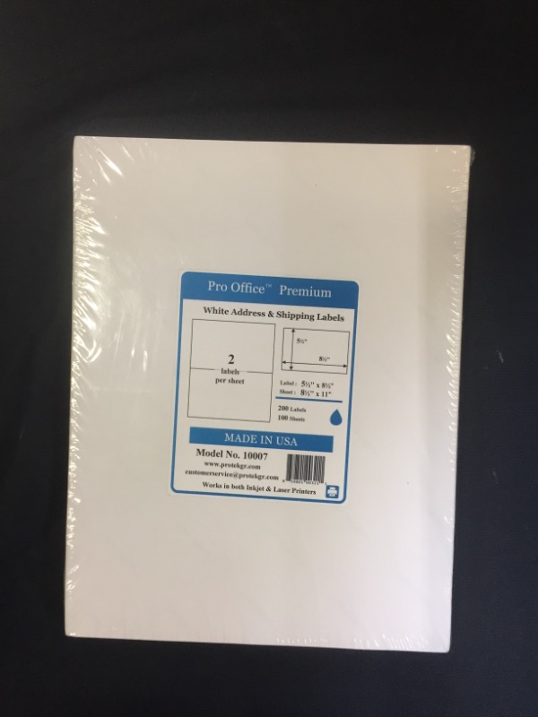 Photo 2 of 1000 Shipping Labels Self Adhesive Half Sheet 2 Per Sheet 5.5 x 8.5 Premium USPS
