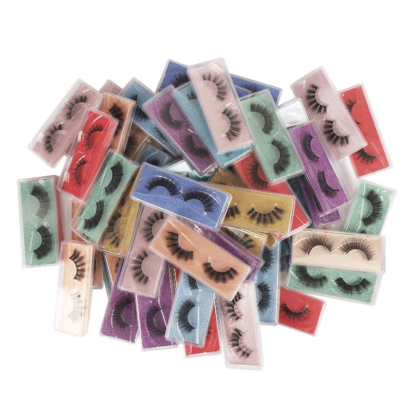 Photo 1 of Faux Mink Eyelashes Wholesale 10 Styles 60 Pairs 3D Lashes Bulk with Portable Boxes
