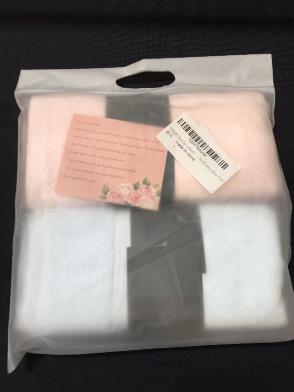 Photo 2 of ENASUE Bathroom Hand Towels Set of 2 - Cotton Hand Towel Soft & Highly Absorbent for Bath 13.5 x 29.5 Inch (Blue, Pink)
