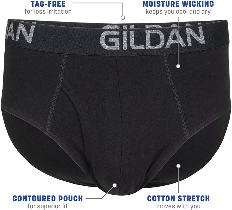 Photo 1 of Gildan Men's Cotton Stretch Briefs, 5-Pack --- opened to check size (xl) 
