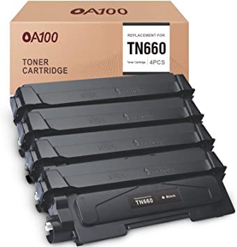 Photo 1 of OA100 Compatible Toner Cartridge Replacement for Brother TN660 TN 660 TN630 TN-630 for HL-L2380DW HL-L2340DW HL-L2300D HL-L2320D HL-2300DW MFC-L2740DW MFC-L2700DW Printer (Black, High Yield, 4-Pack)
