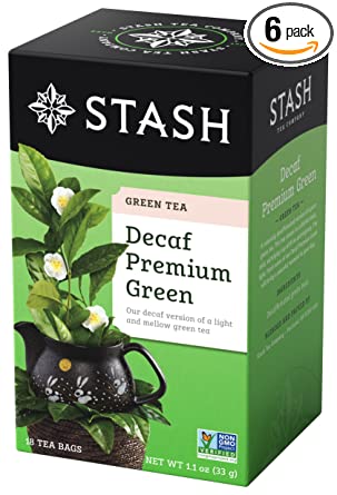 Photo 1 of Stash Tea Decaf Premium Green Tea - Decaf, Non-GMO Project Verified Premium Tea with No Artificial Ingredients, 18 Count (Pack of 6) - 108 Bags Total ---- EXP 02/28/2025
