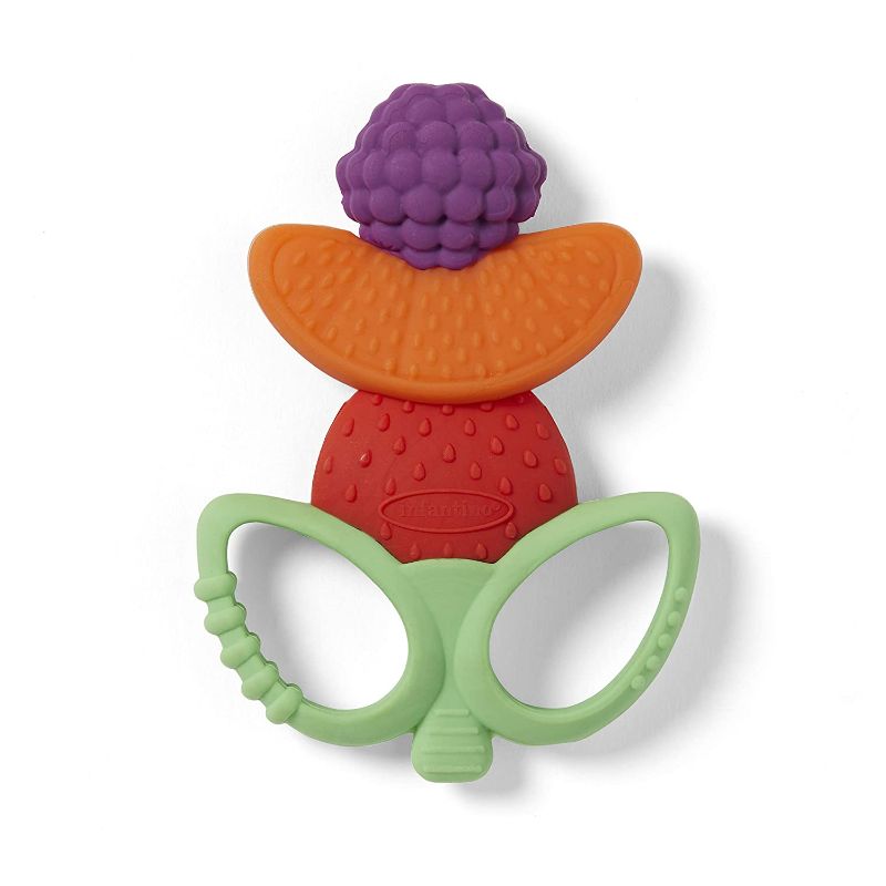 Photo 1 of Infantino Lil' Nibble Teethers Fruit Kabob - Silicone Soft-Textured teether for Sensory Exploration and Teething Relief, with Easy to Hold Handles
