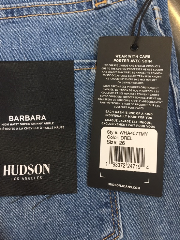 Photo 3 of HUDSON Women's Barbara High Waist Super Skinny Jeans SIZE 26
