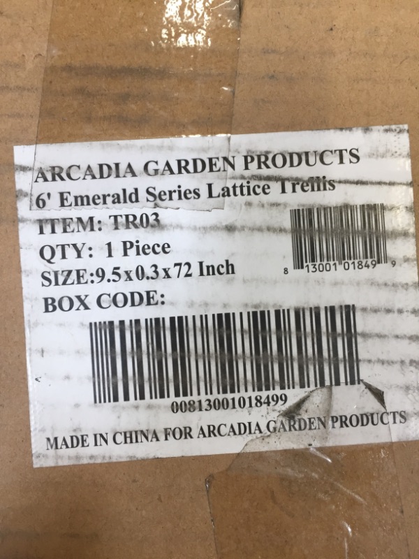 Photo 2 of Arcadia Garden Products TR03 Arched Garden Trellis 6' x 10", Black
