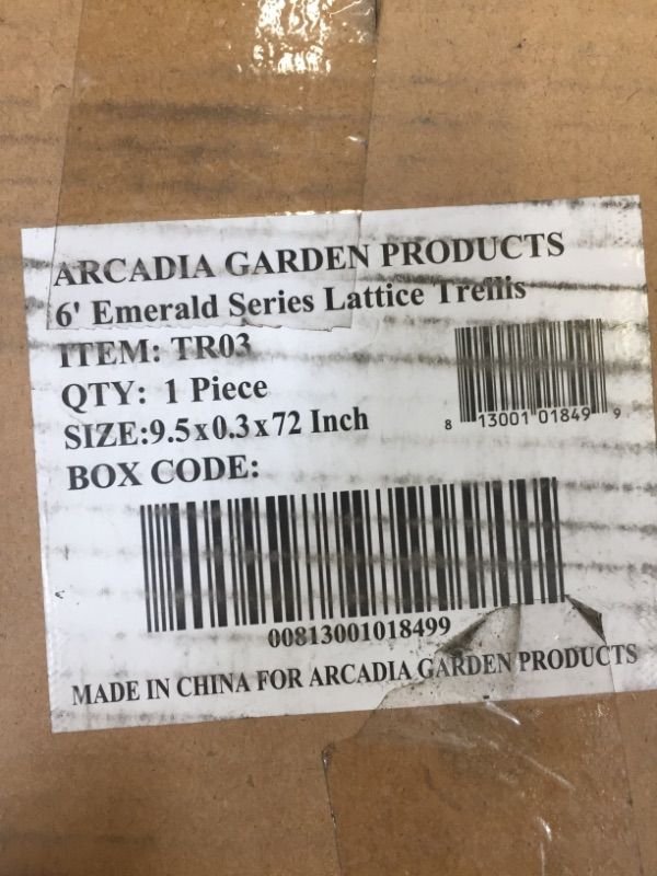 Photo 3 of Arcadia Garden Products TR03 Arched Garden Trellis 6' x 10", Black
