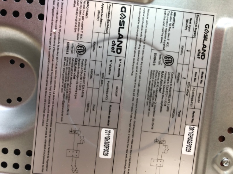 Photo 4 of 12" Built-in Gas Cooktop, GASLAND Chef GH30SF 2 Burner Gas Stove, 12 Inch NG/LPG Convertible Natural Gas Propane Cooktops, Dual Burner Gas Stovetop with Thermocouple Protection, Stainless Steel.

