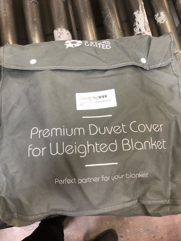 Photo 3 of 5 STARS UNITED Weighted Blanket Cover – 60"X80"”, Grey, Bamboo Dual-Sided - Removable Duvet Cover Only
