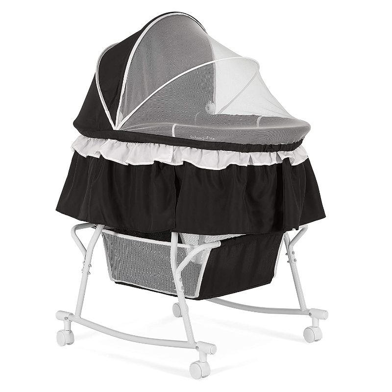 Photo 1 of Dream On Me Lacy, Portable 2-in-1 Bassinet & Cradle, Black
